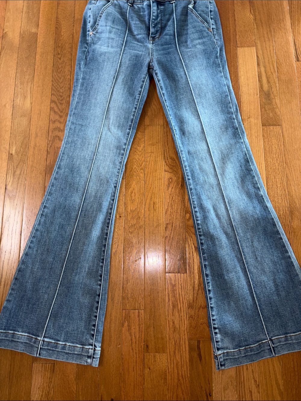 Judy Blue Vintage Muse Trouser Flare Jeans High Rise Double Button Pintuck 9/29 - Picture 4 of 11